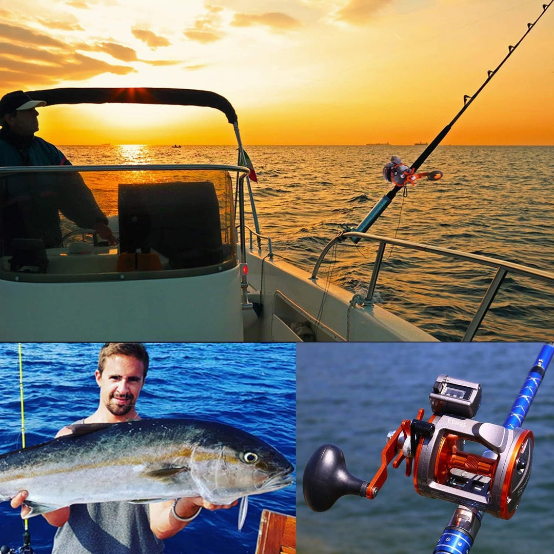 Sougayilang Angelrolle mit Schnurzähler, konventionelle Wasserwaage, Wind-Angelrolle B-Thunder LS II