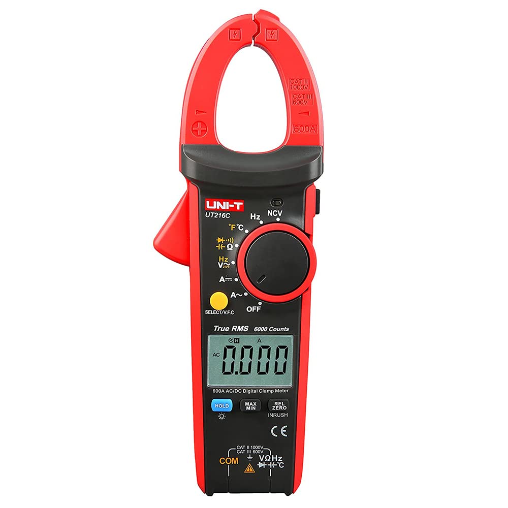 UT216C Digitale Strommesszange AC DC Strommessung Effektivwert Frequenz Kapazität Temperatur & NCV T