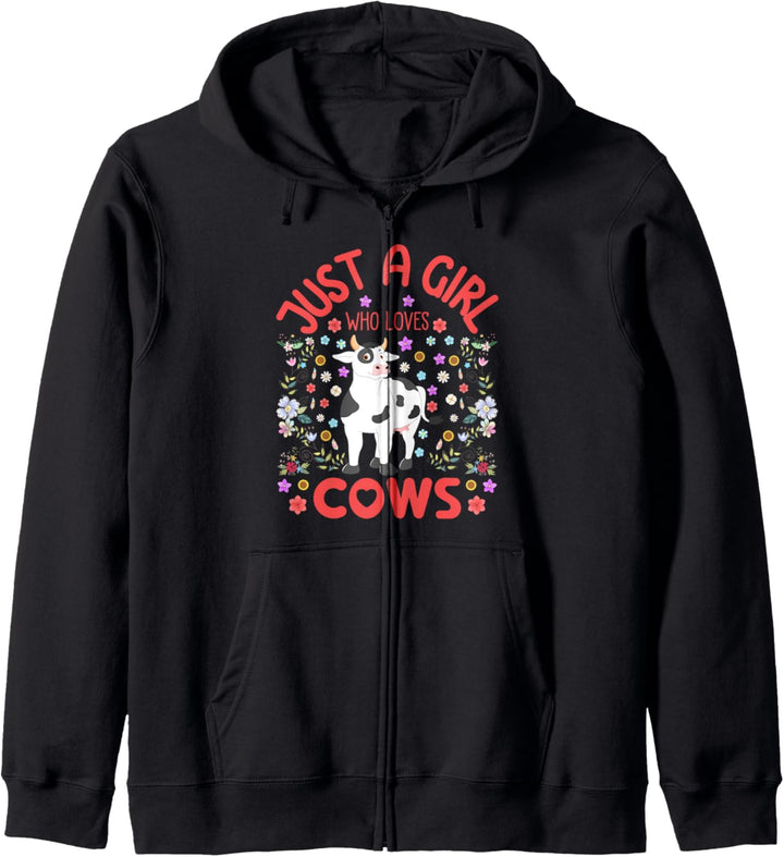 Just a Girl Who Loves Cows Cute Cow Lover Farmer Girls Gift Kapuzenjacke