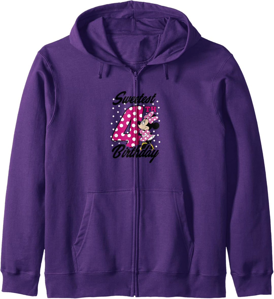 Disney Minnie Mouse Pink Polka Dot Sweetest 4th Birthday Kapuzenjacke