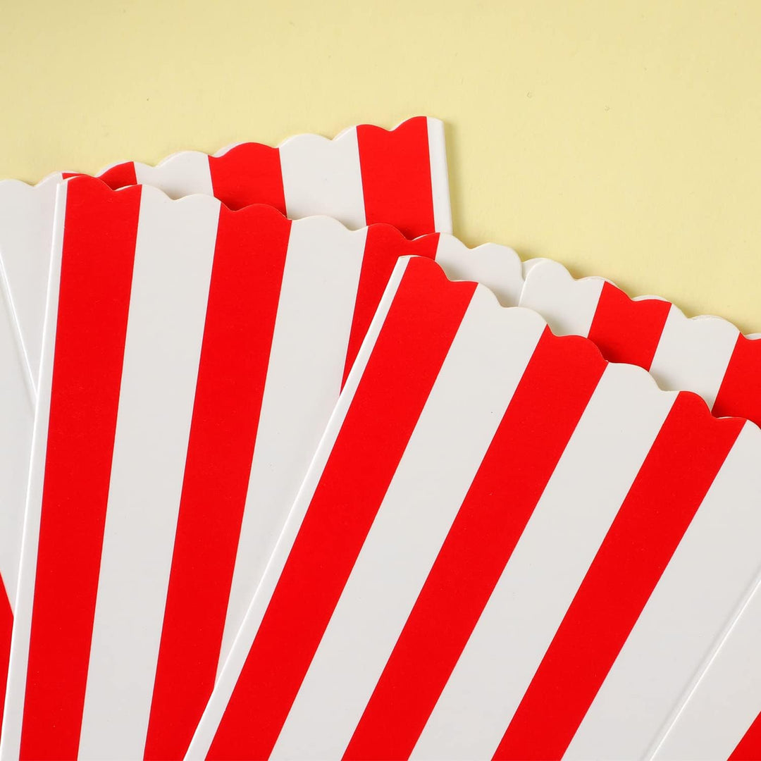 Yoosso 20 Stück Popcorn Boxen, Popcorn Tüten Rot & Weiss Gestreiften Popcorn Tüten Süssigkeiten Behä