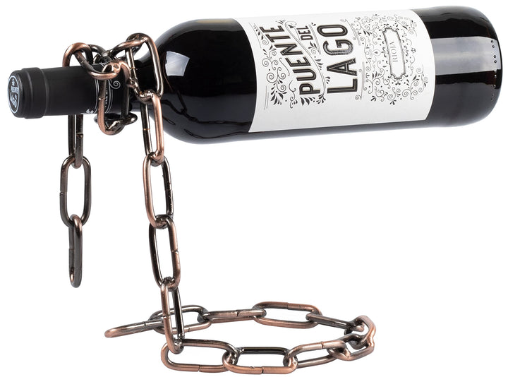 Weinflaschenhalter Ketten Design - Kupferfarbig, Metall - Weinständer Wein Aufbewahrung und Präsenta