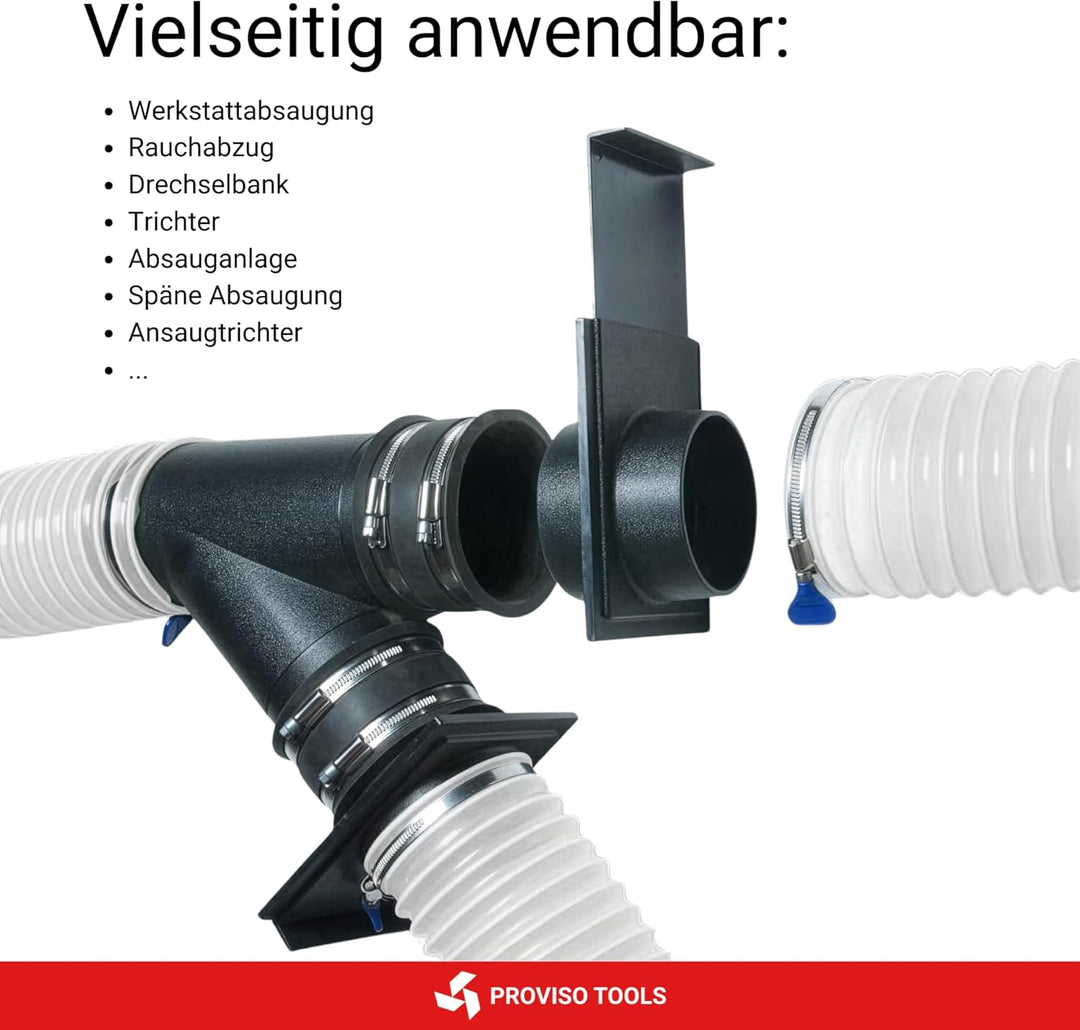 Absperrschieber 102mm/ 4" für Absauganlage – selbstreinigender Blast Gate Schieber aus robustem ABS-