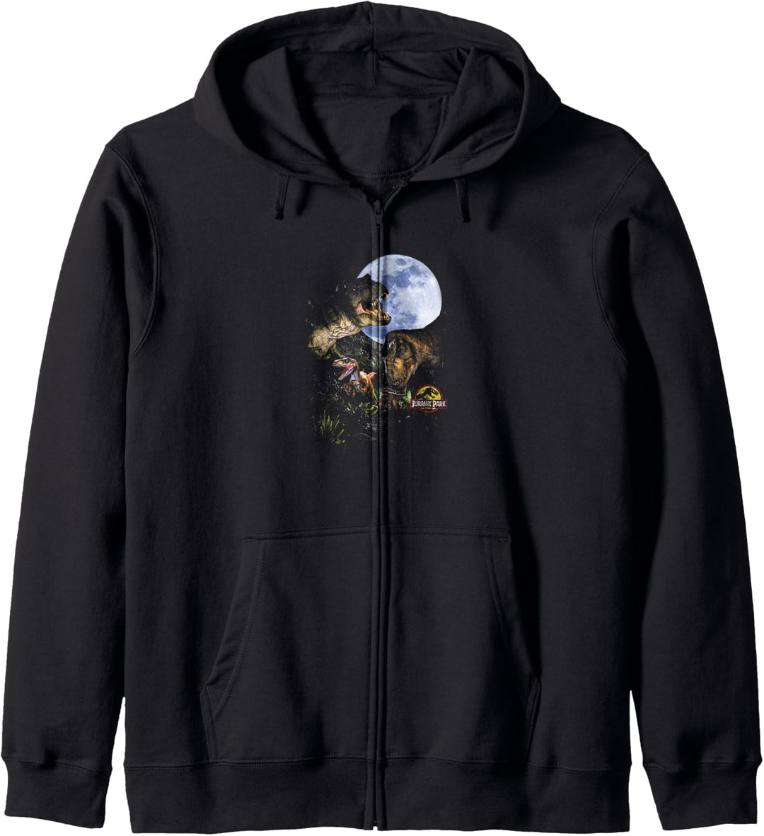 Jurassic Park Group Of Dinosaurs Under The Full Moon Kapuzenjacke