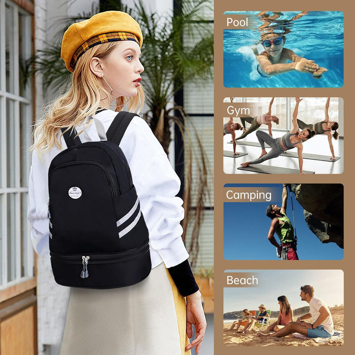 HUA ANGEL Rucksack Damen GrossE KapazitäT Faltbarer EIN Wochenende Sportrucksack Mit Schuhfach Und N