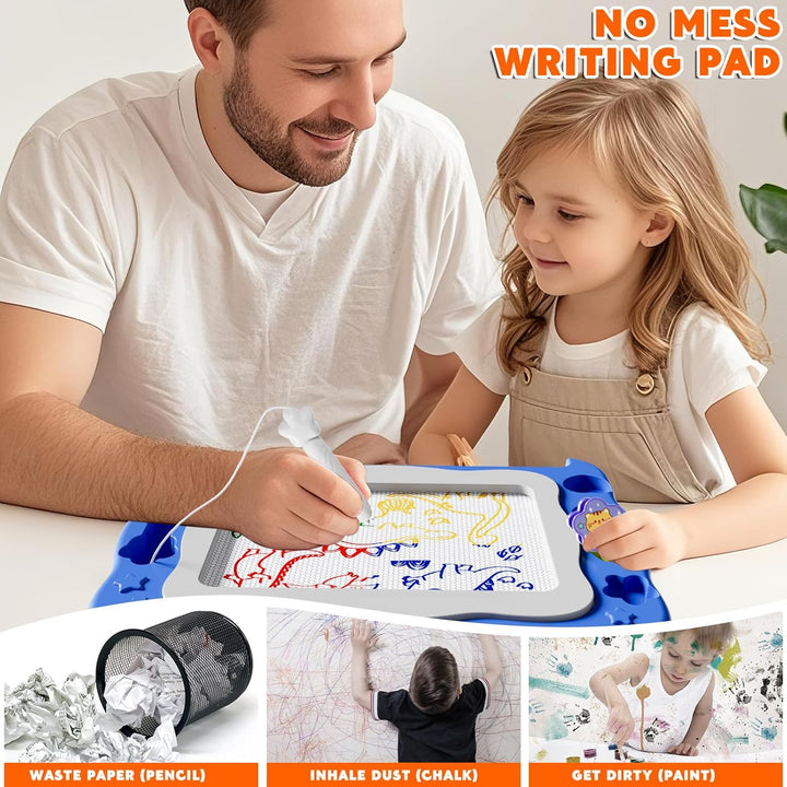 Grosse Magnetisches Zeichenbrett Spielzeug für Kinder Alter 3-7 Jahre, löschbare Doodle Brett mit 4