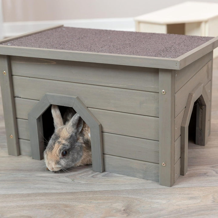 TRIXIE wetterfestes Kleintierhaus Natura Kleintierhaus, 50 × 30 × 37 cm, Grau-Grün - 62397