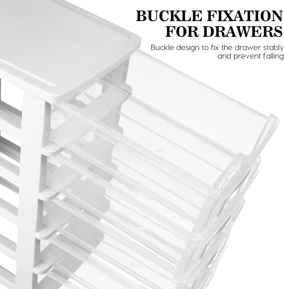 YARNOW Schubladenbox Schubladencontainer Organizer weiss 5 Schubladen Kunststoff Aufbewahrungsbehält