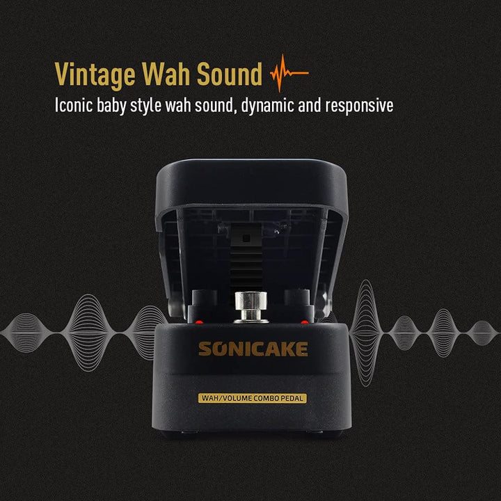 SONICAKE Wah Pedal VolWah Active Volume- und Wah-Expression Pedal Gitarren Effektpedal