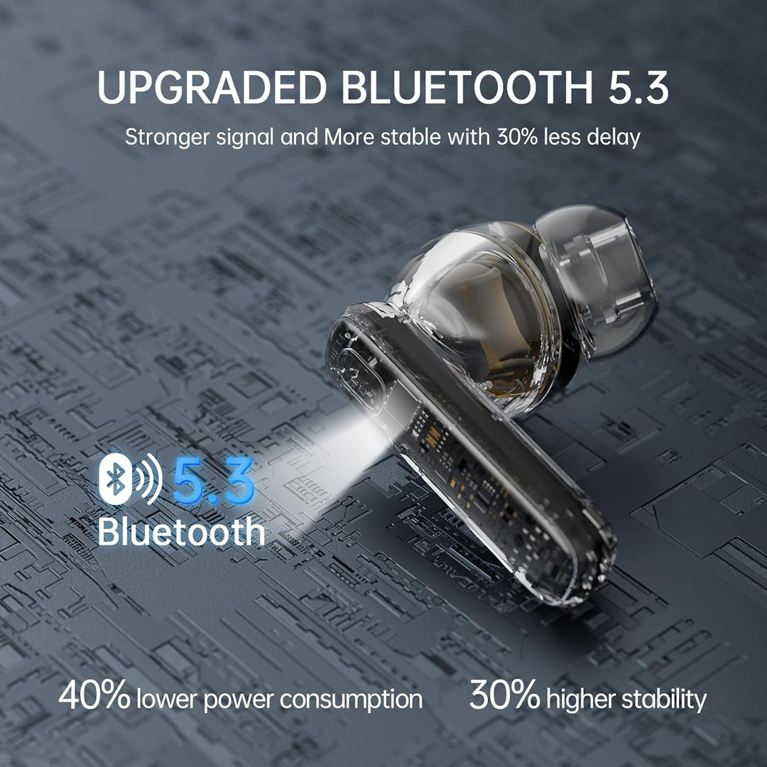 Bluetooth Kopfhörer, Kopfhörer Kabellos Bluetooth 5.3 mit HD Mic Stereo HiFi, In Ear Kopfhörer 40H S