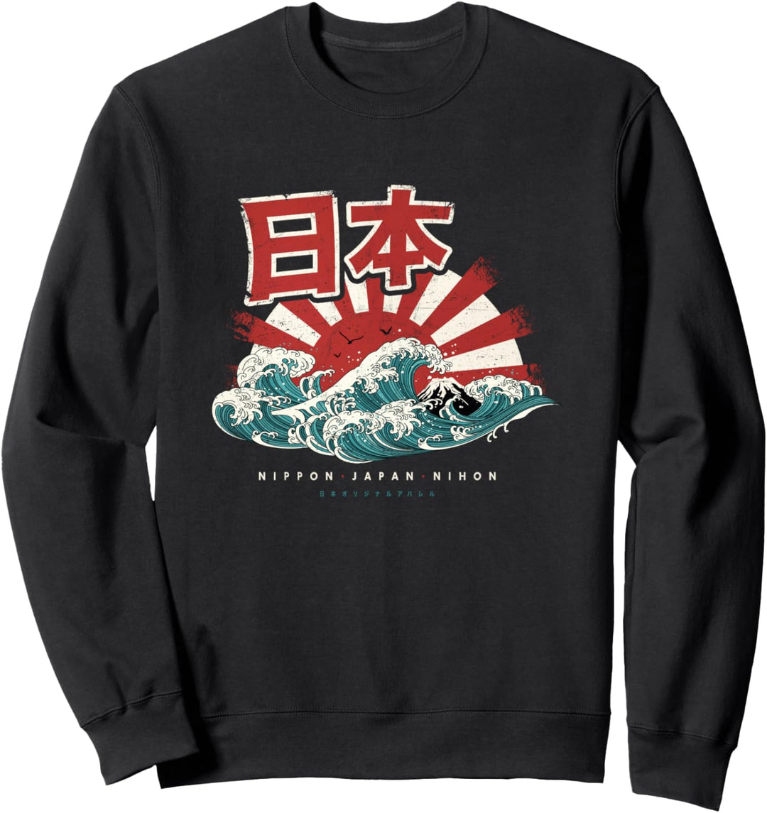 Japan Nihon Nippon Fujiyama Great Wave Off Kanagawa Otaku Sweatshirt