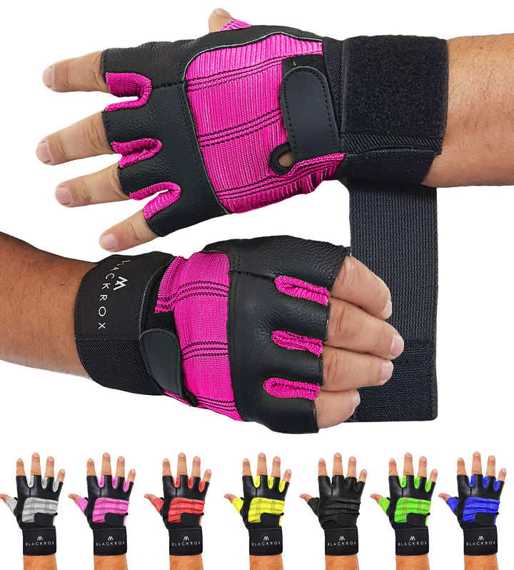 BLACKROX Fitnesshandschuhe echtes Leder Herren & Damen V3 Boston Kraftsport Handgelenkschutz Trainin