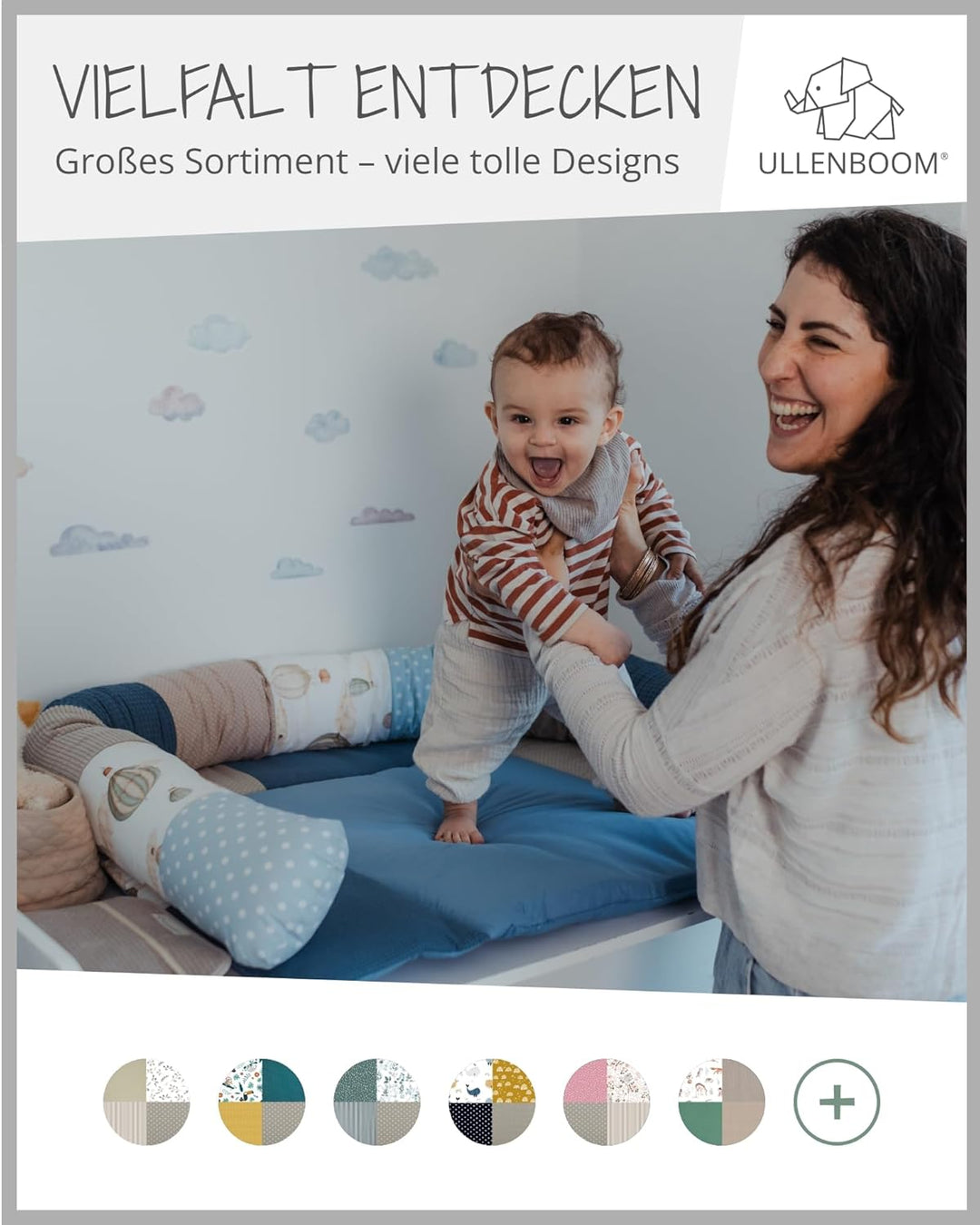 ULLENBOOM ® Windeltasche für unterwegs Ballontraum (Made in EU) - Wickeltasche für bis zu 3 Windeln,