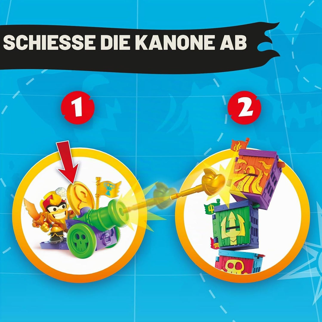 PIRATIX, Golden Treasure - Adventure Pack Serie. Jede Box hat Überraschung, 2 Flaggen, Kanone, Proje