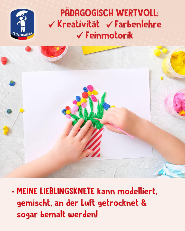Feuchtmann MEINE LIEBLINGSKNETE | Knetset 4 x 150g | vegane glutenfreie Knete | Kinderknete ungiftig