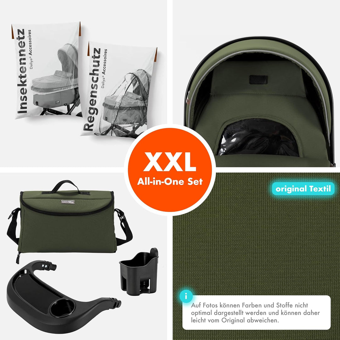 Daliya® FLEXI-PRO M 2in1 Kinderwagen &amp; Buggy (Olivgrün), Olivgrün