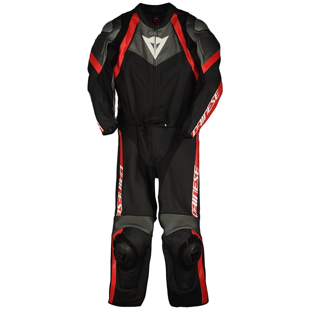 Dainese Avro 4 2-Teiler Motorrad Lederkombi, schwarz/anthrazit/rot, 48 48 schwarz/anthrazit/rot, 48