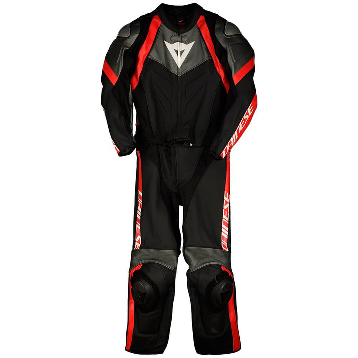 Dainese Avro 4 2-Teiler Motorrad Lederkombi, schwarz/anthrazit/rot, 48 48 schwarz/anthrazit/rot, 48