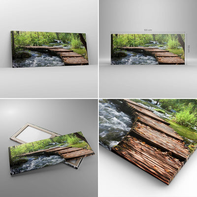 Wandbilder Dekoration Wohnzimmer Park natur grün bäume Panorama Bilder auf Leinwand 120x50cm Leinwan