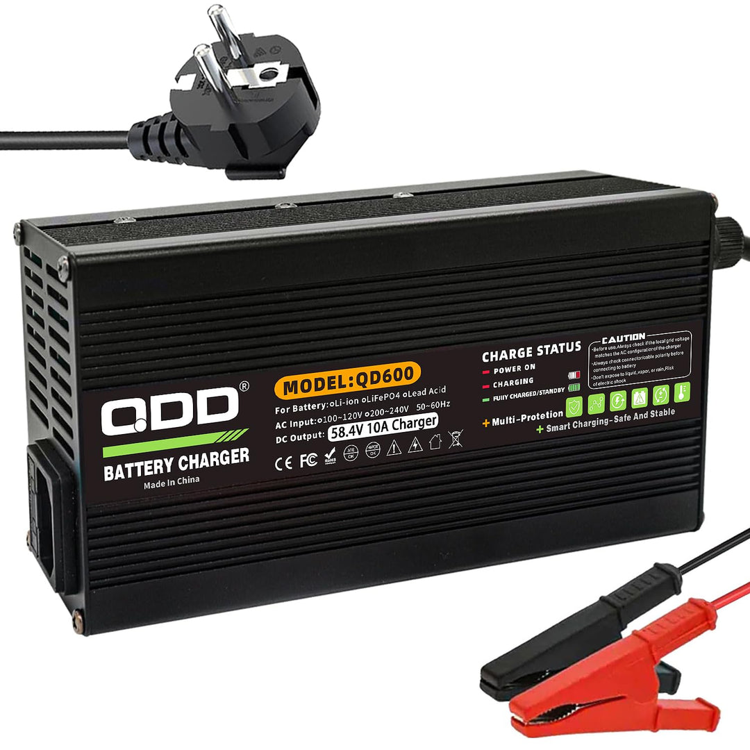 QDD 58,4 V 10 A Ladegerät 48 V LiFePO4 Batterieladegerät für 16S 48 V LiFePO4 Batteriepack Smart Cha