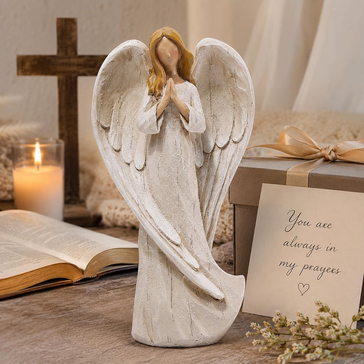 Hodao Betender Engel aus Kunstharz, 22,6 cm, für Geschenke, Heimdekoration, betende Gedenkstatue, ex