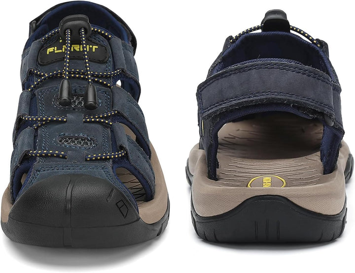 FLARUT Sandalen Herren Outdoorsandalen Sommer Wanderschuhe Trekkingsandalen Leder Strand Wandersanda