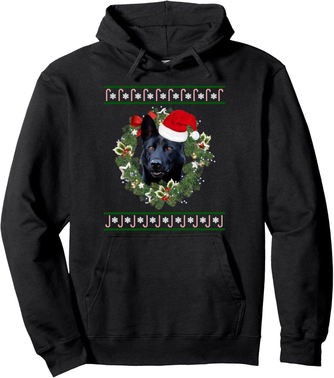 Deutscher Schäferhund - Weihnachten - Schwarzer Schäferhund Pullover Hoodie