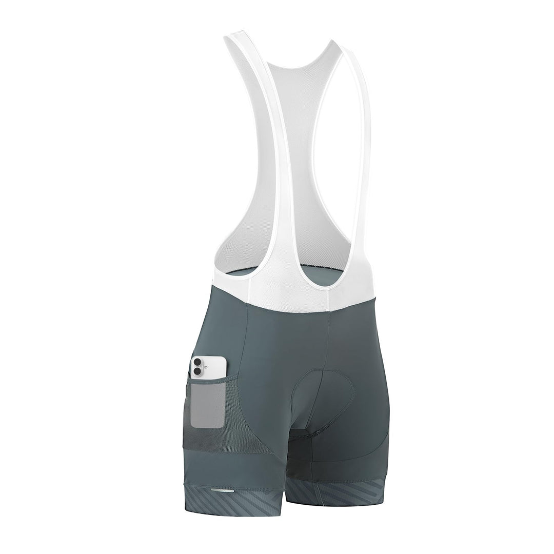 Trägerhose Fahrrad Herren Fahrradhose Kurz mit Sitzpolster Radhose Herren Kurz Gepolstert, M 71-grau