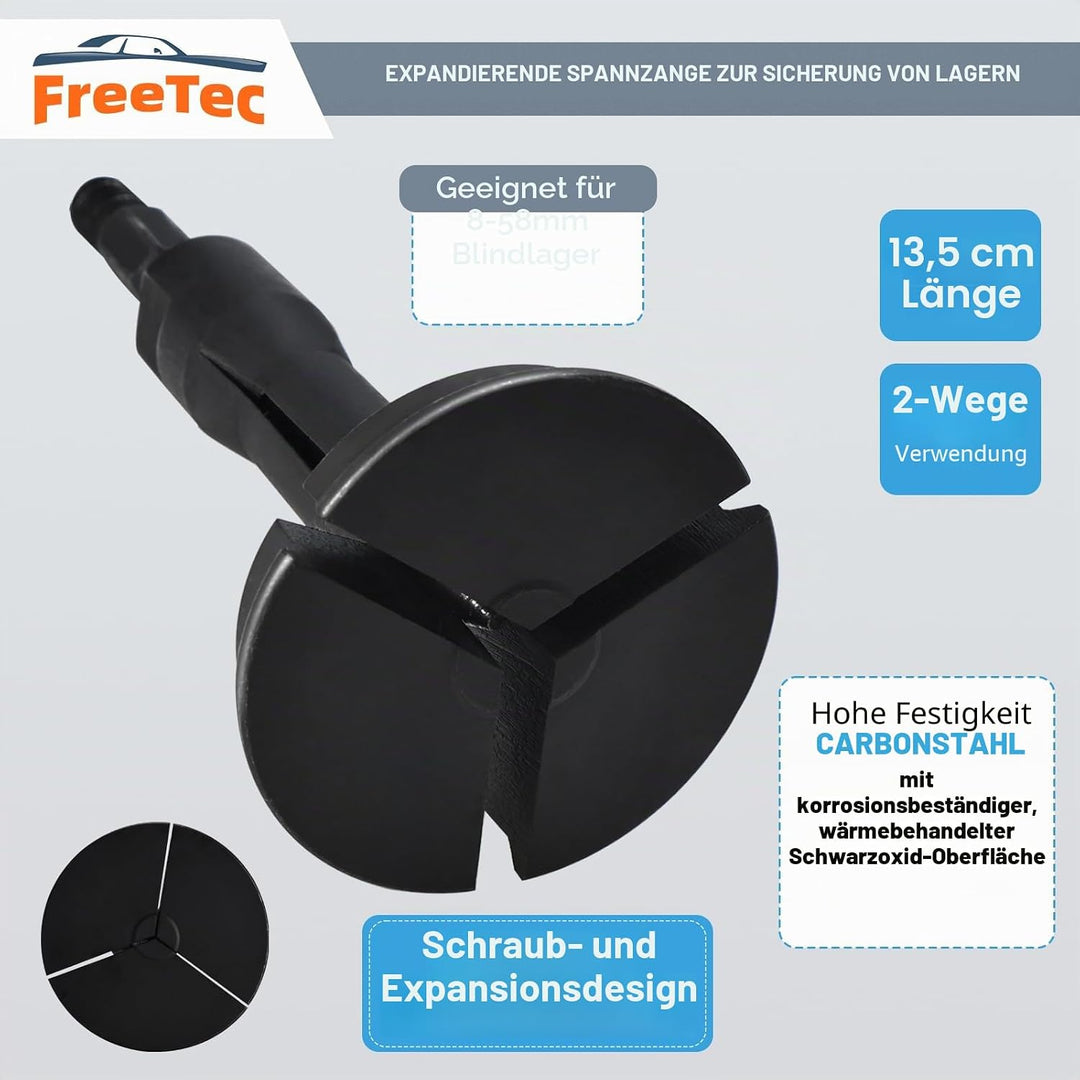 FreeTec 17tlg Innenlager Abzieher Set, 8-58mm Innenabzieher Lager, Grundloch Lagerabzieher Innenlage