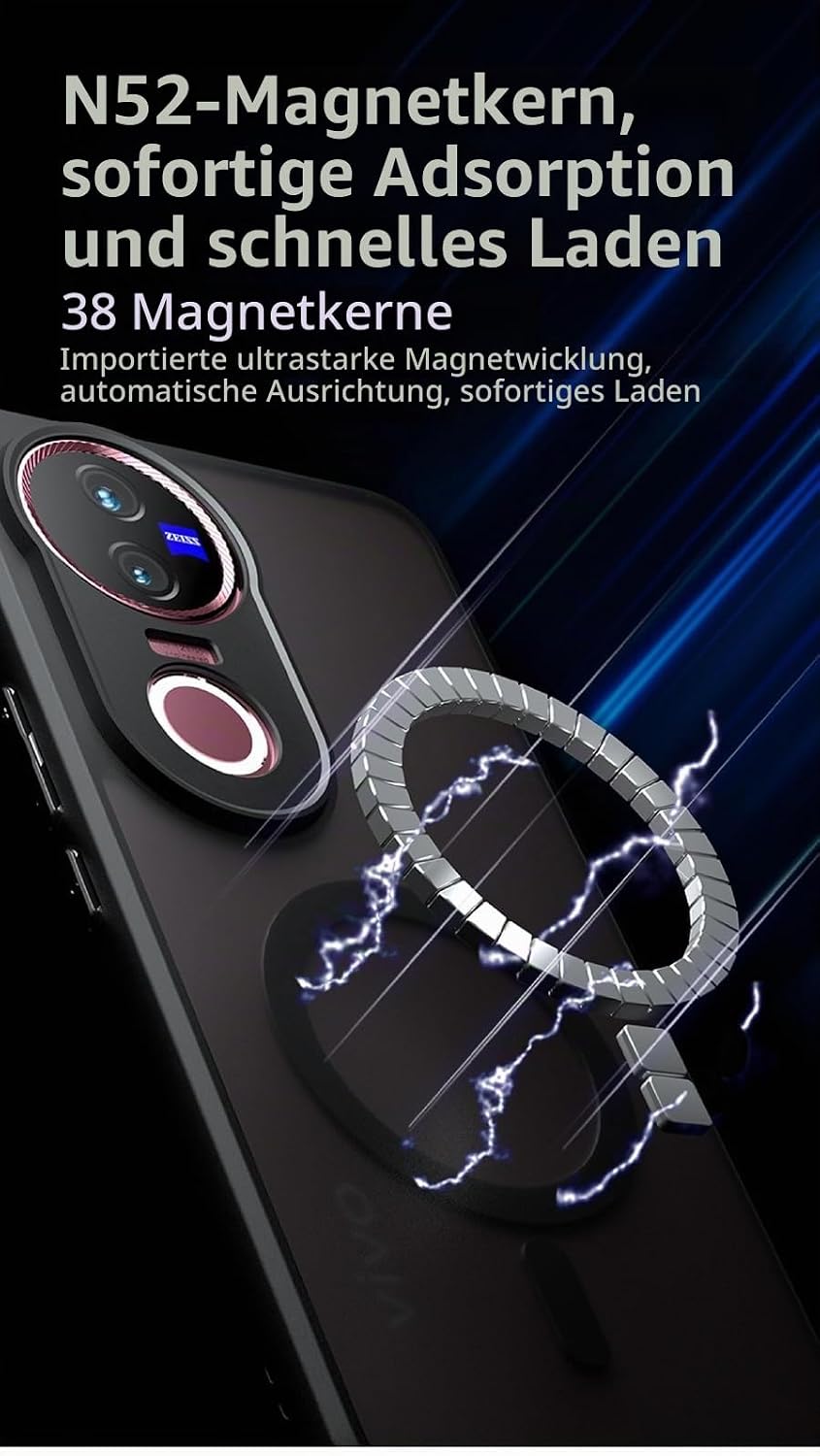 GIOPUEY Magnetische Handyhülle für VIVO V50/VIVO V50e Hülle, Case Kompatibel mit MagSafe, Matte PC Z