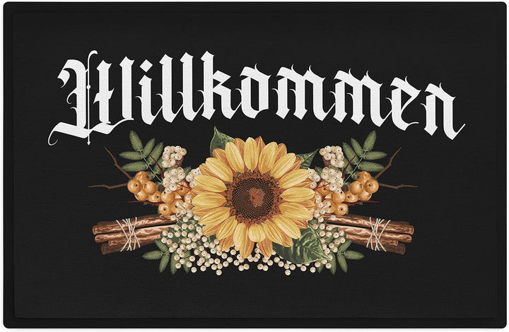 Trendation - Willkommen Fussmatte Grafik Schmutzfangmatte Geschenk Aussen Innenbereich 60x40 cm Wasc