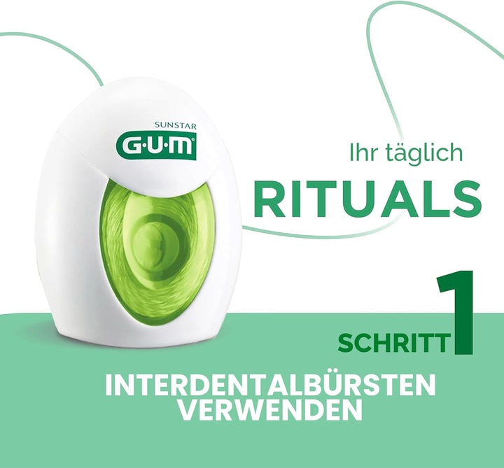 GUM Twisted Floss Zahnseide | entfernt Plaque zwischen den Zähnen und dem Zahnfleischrand | bis zu 3