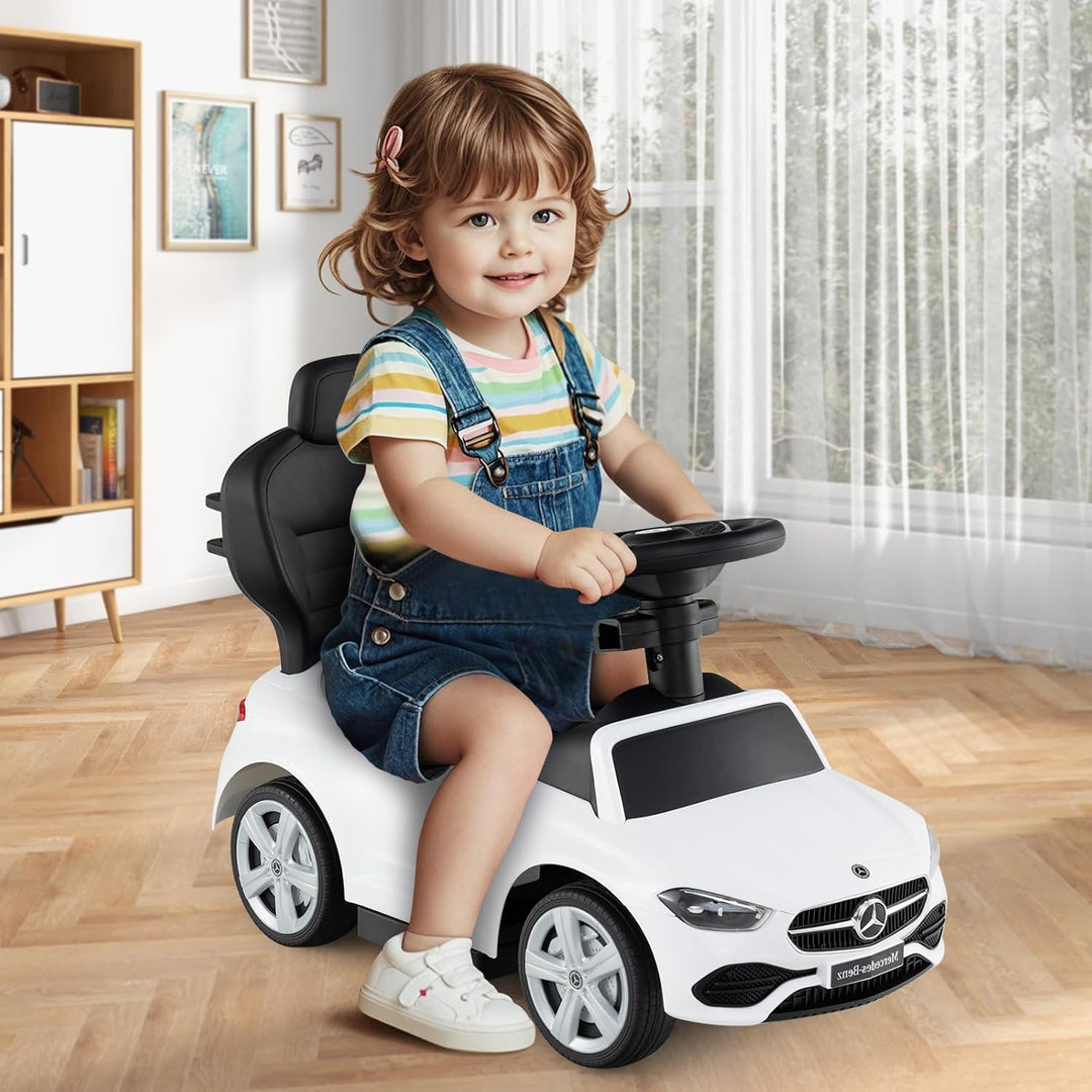SOARS 3-in-1 Mercedes-Benz Rutschauto, Rutschfahrzeug mit Abnehmbarer Schiebstange, verstellbarem So