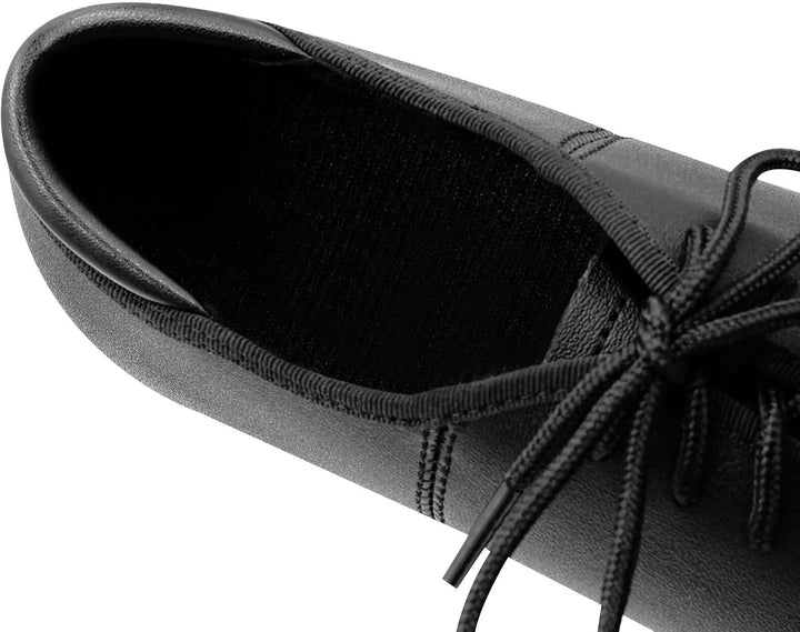 s.lemon Schwarz Leder Tapschuhe Volle Sohle Oxford Steppschuh für Damen Männer Kinder 28 EU Schwarz,