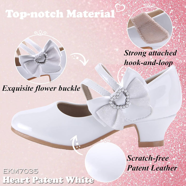 EIGHT KM EKM7018 Mädchen High Heel Kleid Schuhe Mary Jane Prinzessin Hochzeit Pumps Schuhe Glänzend