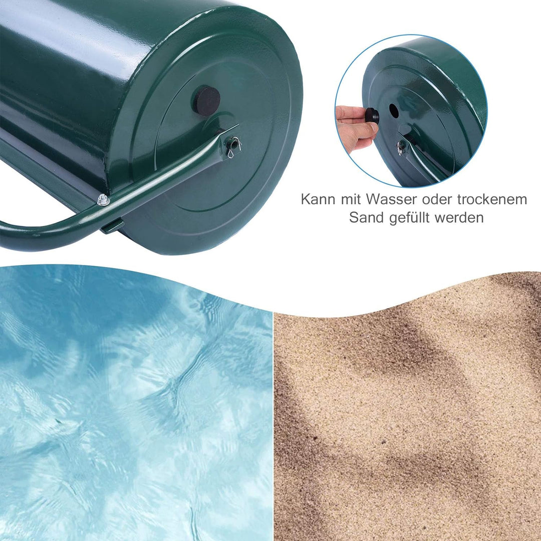 GOPLUS Rasenwalze, 48L/63L Gartenwalze befüllbar mit Wasser & Sand, Rasenroller aus Metall, Graswalz
