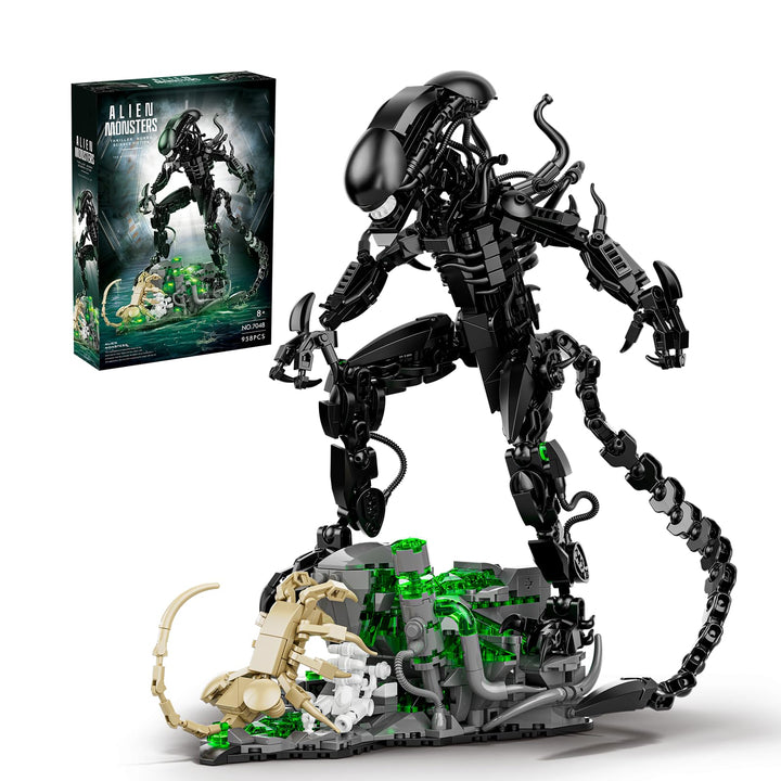 Alien Klemmbaustein-Modellbausatz, bewegliches MOC-Figurenset, 958 Teile