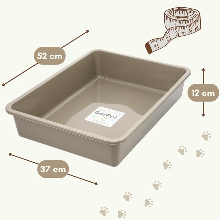 GarPet Katzenklo in 5 Grössen Katzentoilette ohne Deckel Katzen WC Schalentoilette Klo grau eckig hy