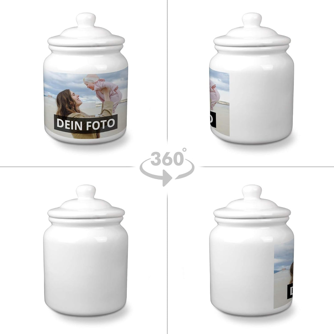 PhotoFancy® - Keramik Keksdose mit Foto selbst gestalten - Keksdose mit eigenem Motiv personalisiere