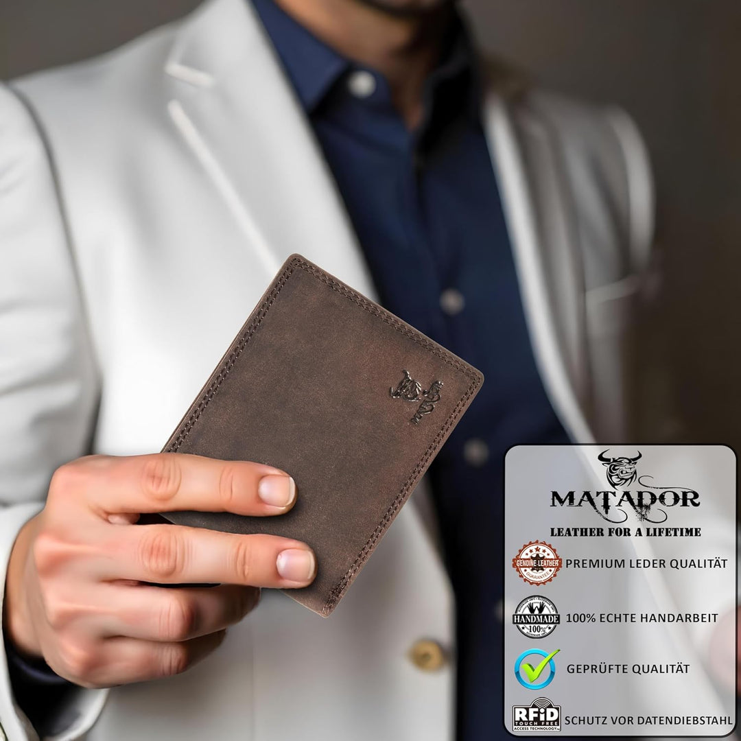 MATADOR Geldbeutel Herren Leder #Sydney mit edler Geschenk Box, Elegante Geldbörse Herren RFID Schut