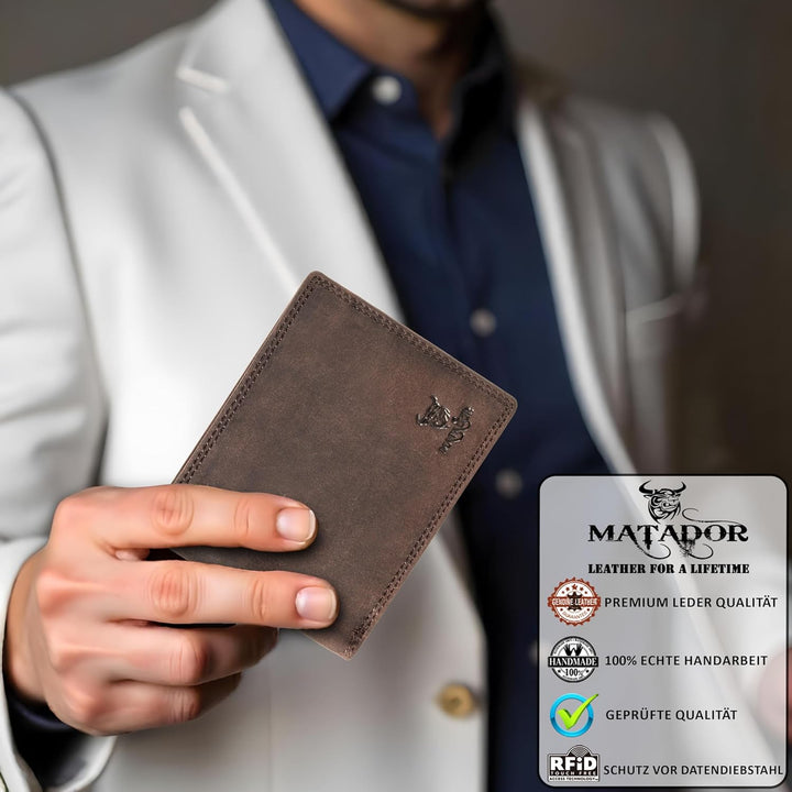 MATADOR Geldbeutel Herren Leder #Sydney mit edler Geschenk Box, Elegante Geldbörse Herren RFID Schut