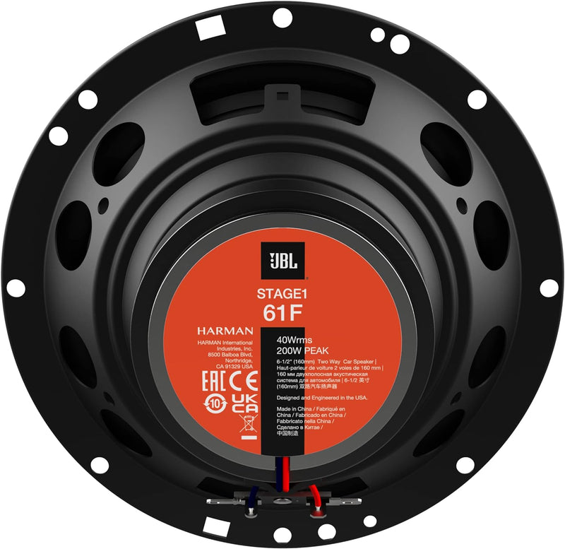 JBL Stage1 61F 2-Wege Auto Lautsprecher Set von Harman Kardon - 200 Watt KFZ Auto Boxen 40 Watt RMS