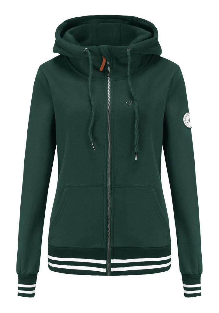 TrendiMax Damen Sweatjacke Kapuzenpullover Zip Hoodie Kapuzenjacke Winter Sweatshirt Jacke XL Grün,