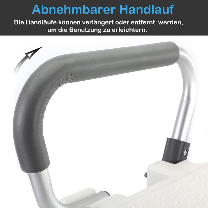 ACXIN Duschstuhl mit Armlehnen Abnehmbar, Duschhocker für senioren 150kg mit lehne, Duschhocker Höhe
