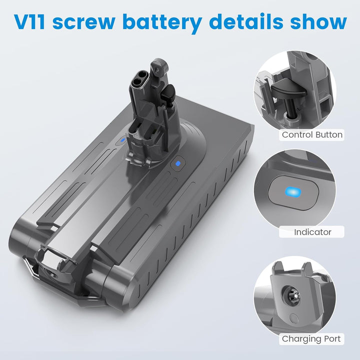 LabTEC V11 25.2V 3900mAh Li-ion Ersatzakku für Dyson V11 (Screw in Type) SV14 Absolute Complete Fluf
