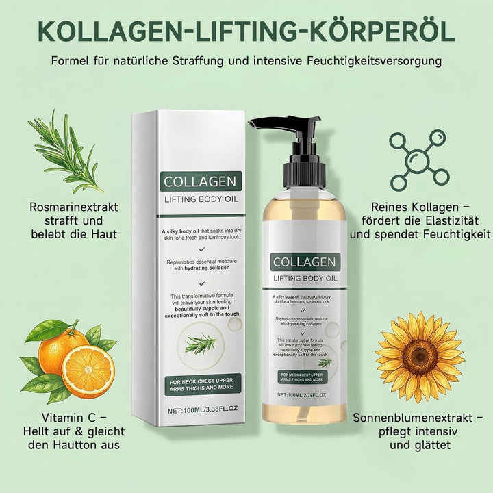 Collagen Lifting Body Oil, 2PC Collagen Lifting Körperöl, Körperöl Straffend, Feuchtigkeitsspendende