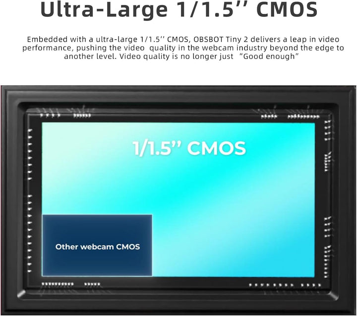 OBSBOT Tiny 2 AI-betriebene PTZ 4K Webcam 1/1,5" CMOS 4X schnellere Fokussierung USB 3.0 10x schnell