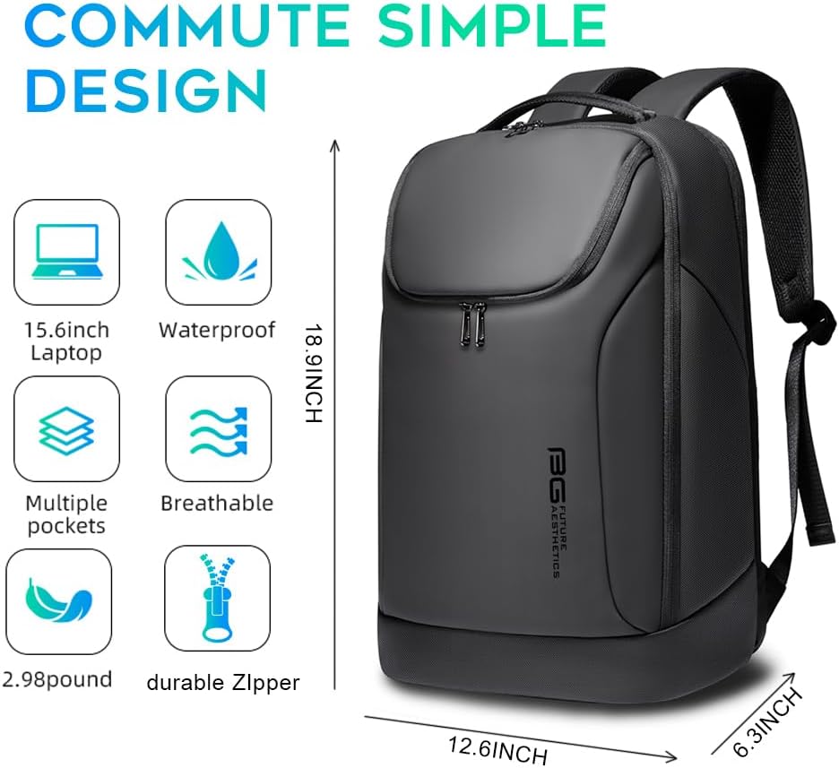 BANGE Business-Smart-Rucksack, wasserdicht, 39,6 cm (15,6 Zoll) Laptop-Rucksack, robuster Reiserucks