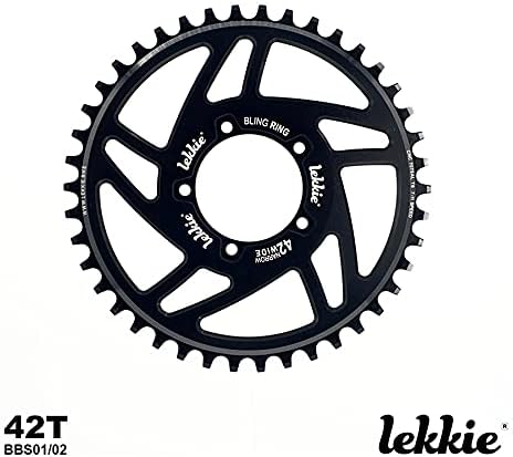 windmeile | Lekkie Bling Ring Kettenblatt, 42T, für Bafang BBS01 und BBS02, Kettenring, Chain Ring,