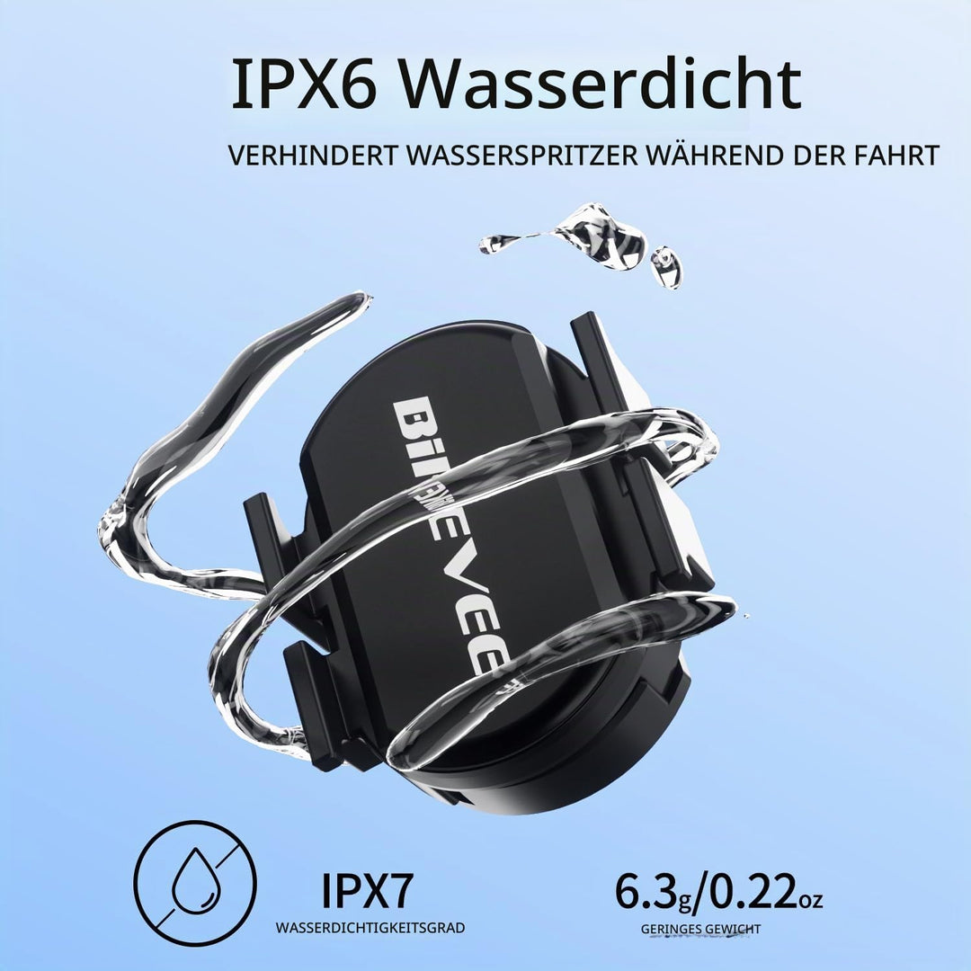 Trittfrequenzsensor Geschwindigkeitssensor Fahrrad Bluetooth 5.4 ANT+ Kabelloser RPM Sensor Kompatib